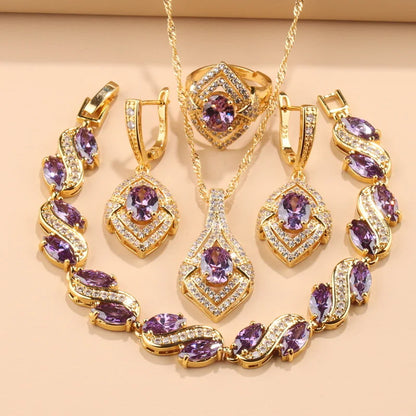 Hawaiian Zircon Bridal Jewelry Set