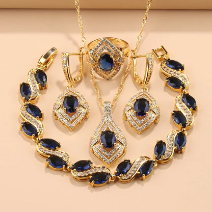 Hawaiian Zircon Bridal Jewelry Set