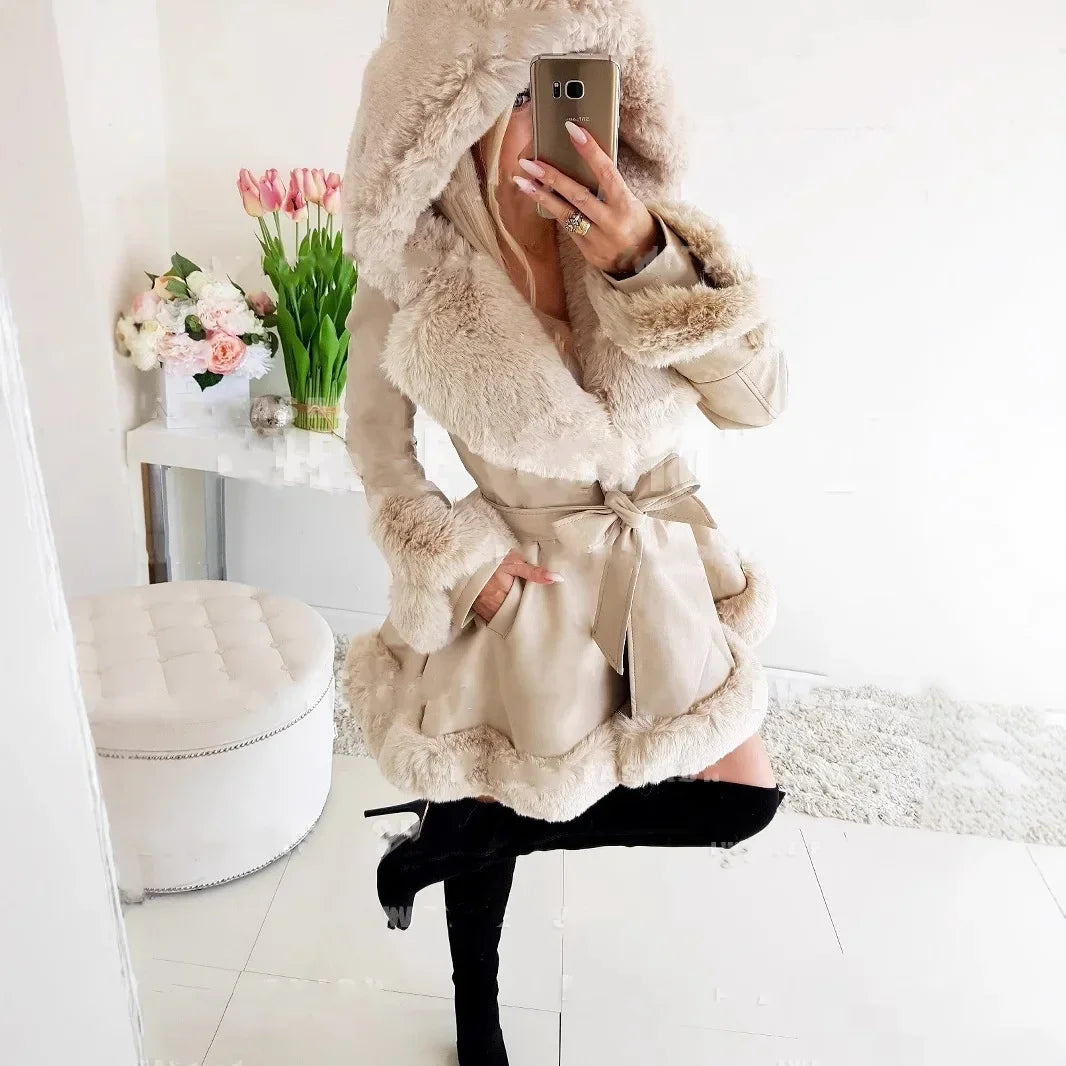 Hooded Faux Fur Parka Women