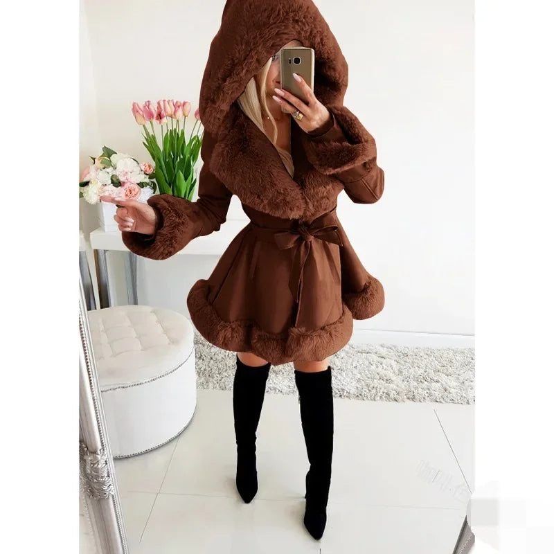 Hooded Faux Fur Parka Women