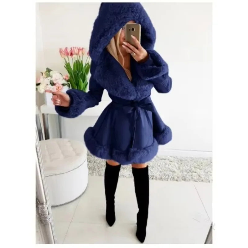 Hooded Faux Fur Parka Women