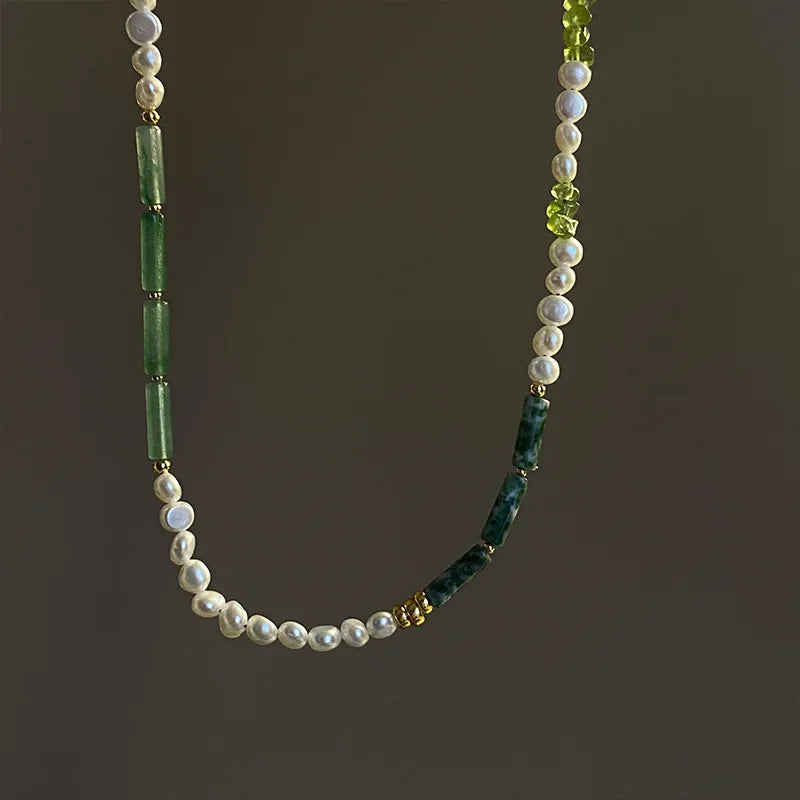 Jade Pearl Ethnic Charm Necklace