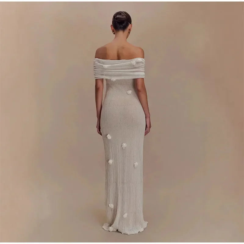 Luxury 3D Floral Maxi Dress