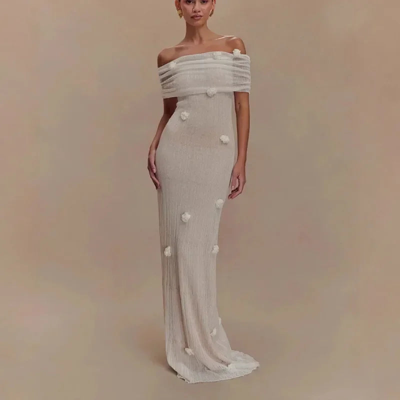 Luxury 3D Floral Maxi Dress