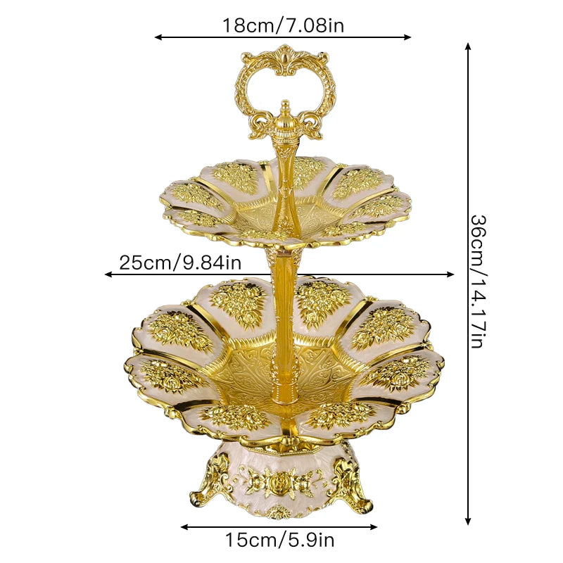 Luxury European Metal Double Tray