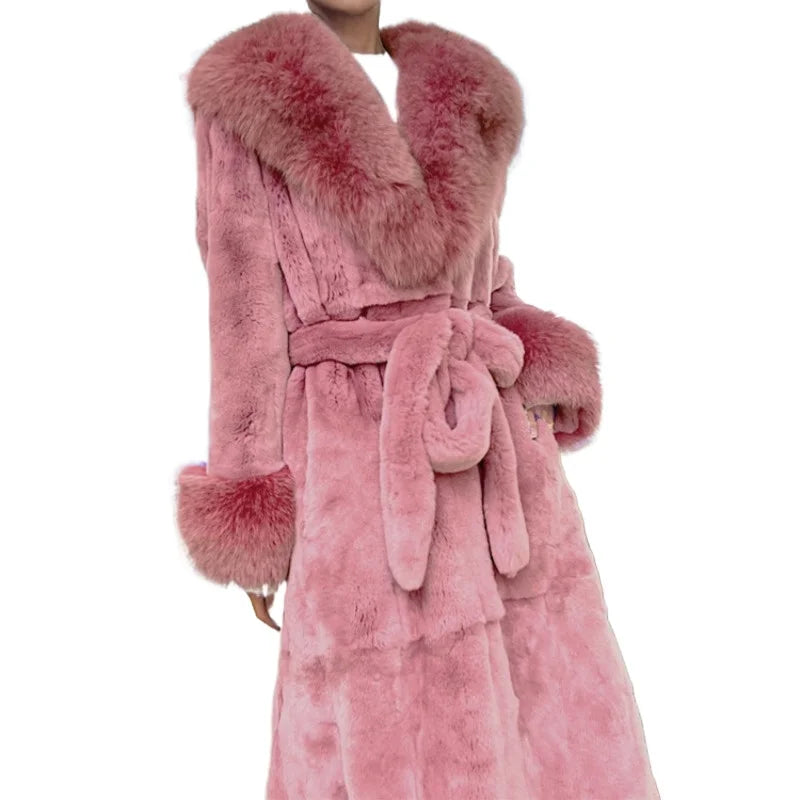 Luxury Faux Fur Trench Coat