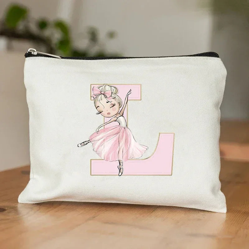 Luxury Initial Ballet Makeup Bag