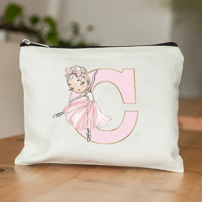 Luxury Initial Ballet Makeup Bag