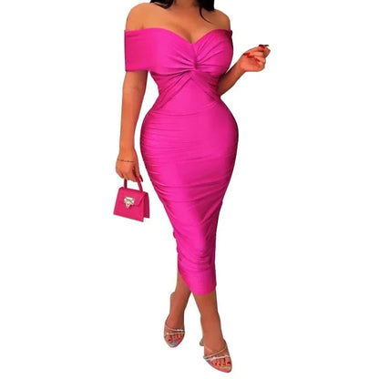 Luxury Off-Shoulder Cocktail Dress