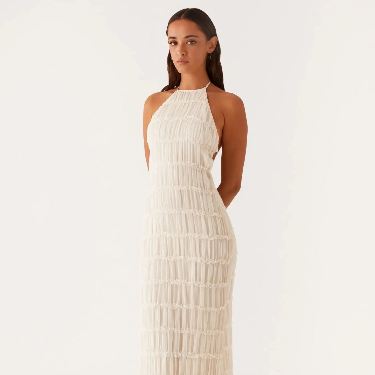 Luxury Ruched Bodycon Long Dress