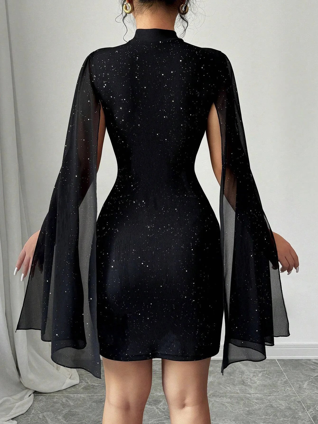 Luxury Sequin Cape Dress