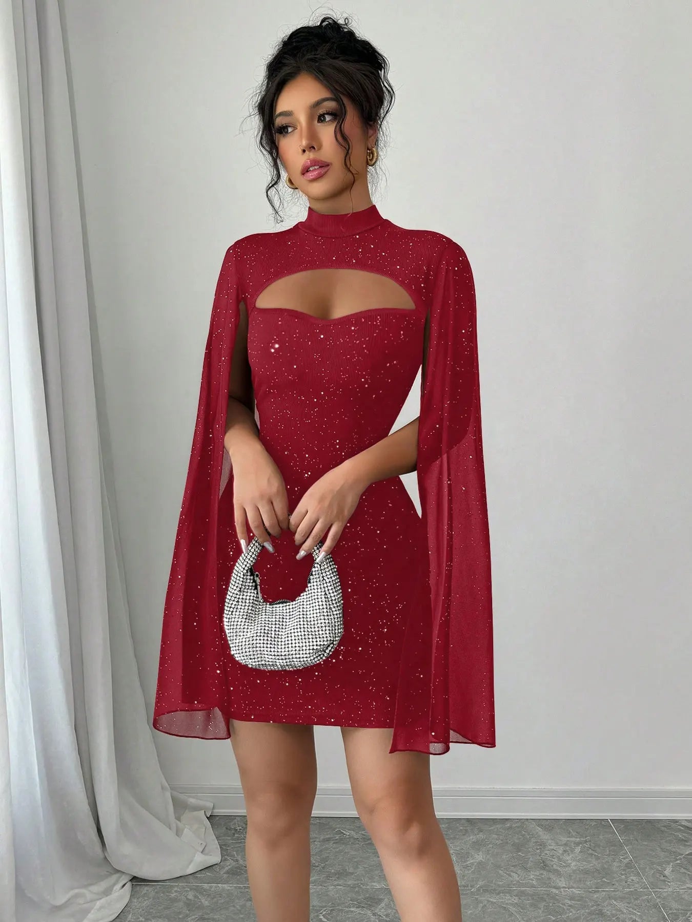 Luxury Sequin Cape Dress
