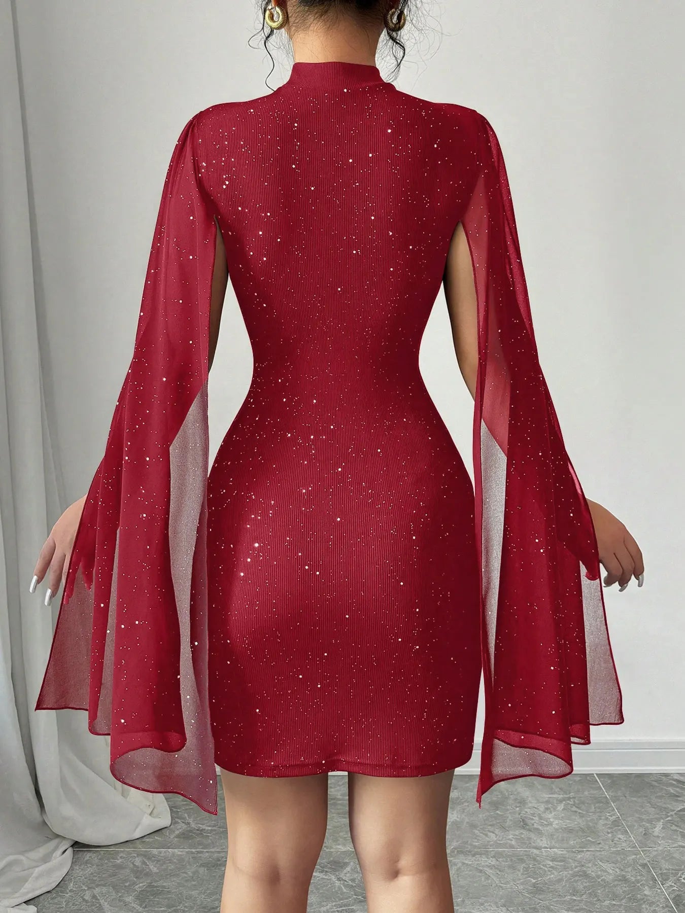 Luxury Sequin Cape Dress