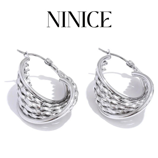 Luxury Twisted Gold Hoop Earrings