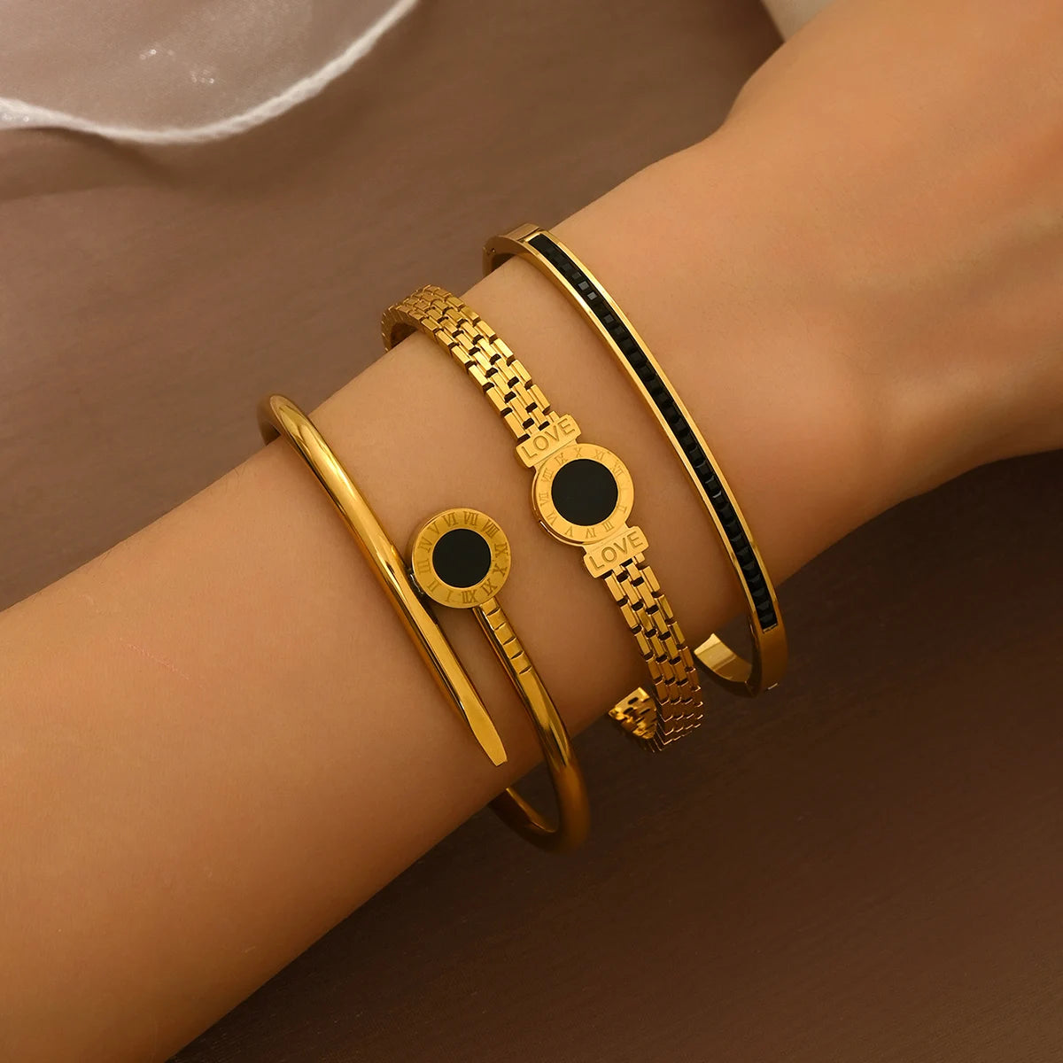 Old Money Clover Zircon Bracelet Set