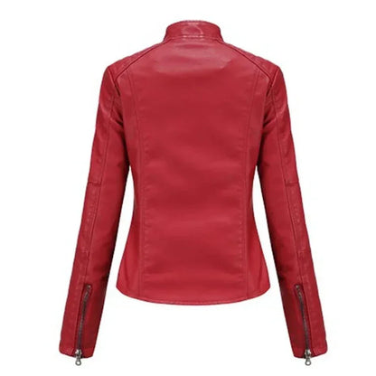 Faux Leather Moto Jacket Women