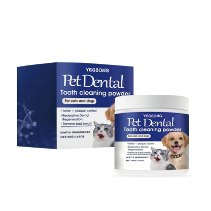 Yegbong Pet Dental tooth cleaning powder for cats and dogs with tartar and plaque control