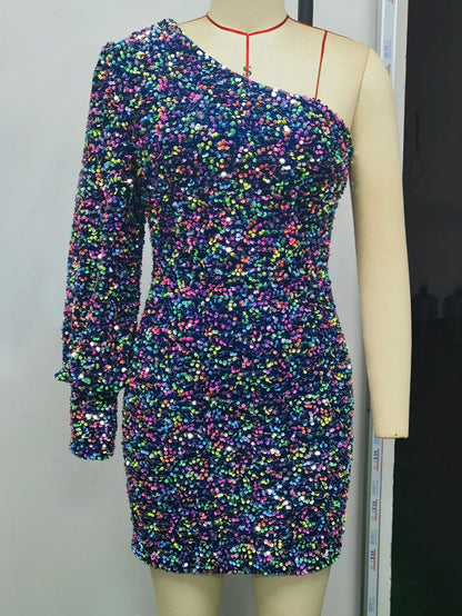 Sequin Long Sleeve Party Dress