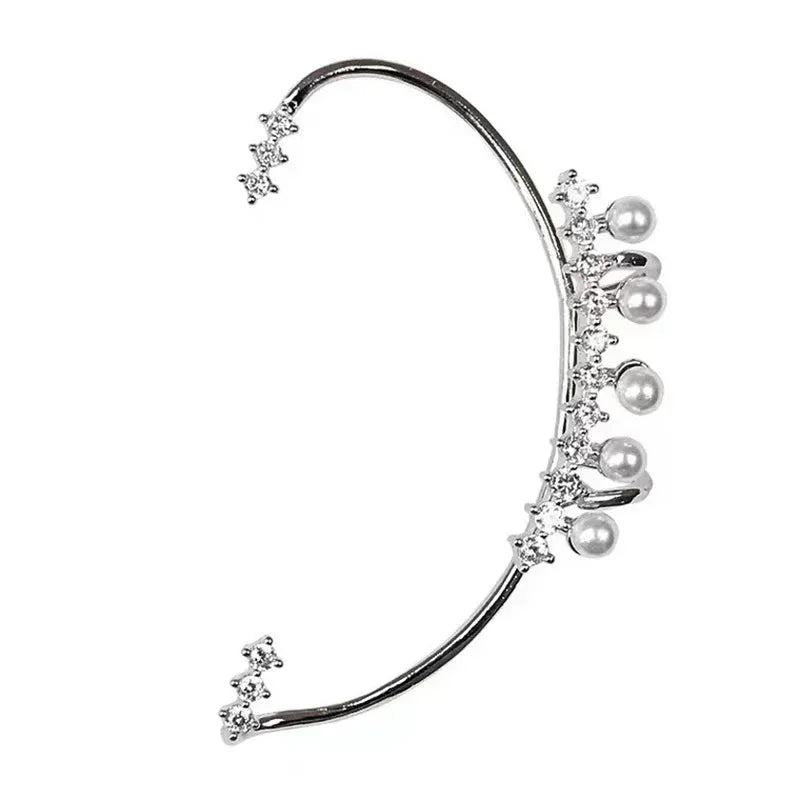 Silver Color Pearl Ear Cuff