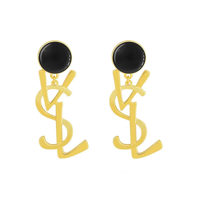 Statement Letter Drop Earrings