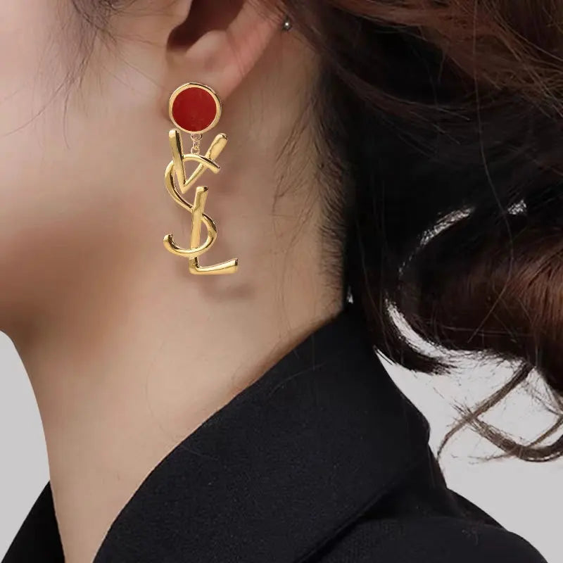 Statement Letter Drop Earrings