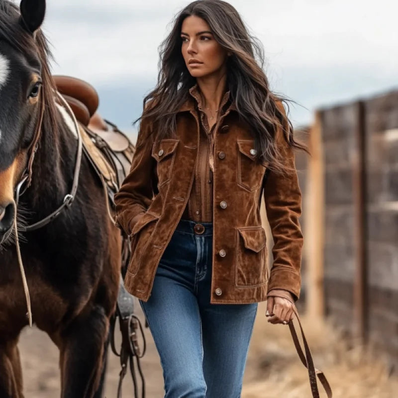 Vintage Suede Aviator Jacket