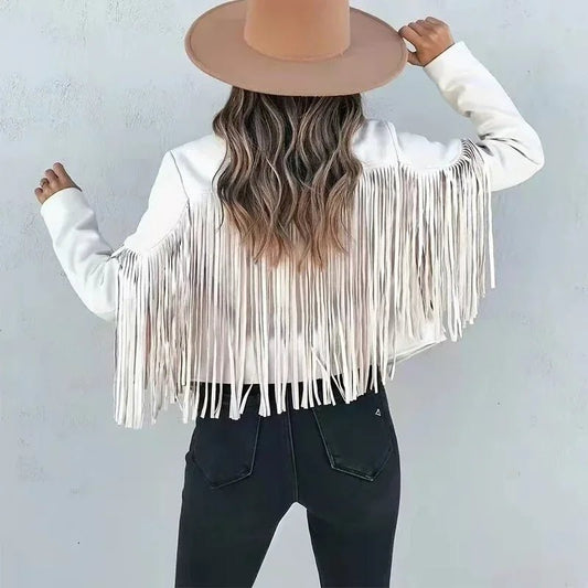 Vintage Suede Fringe Jacket Women
