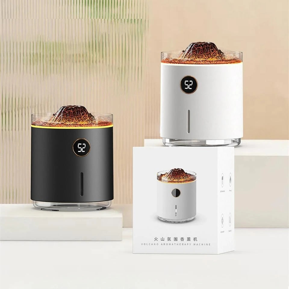 Volcano Flame Aroma Diffuser – 350ML Ultrasonic USB Humidifier