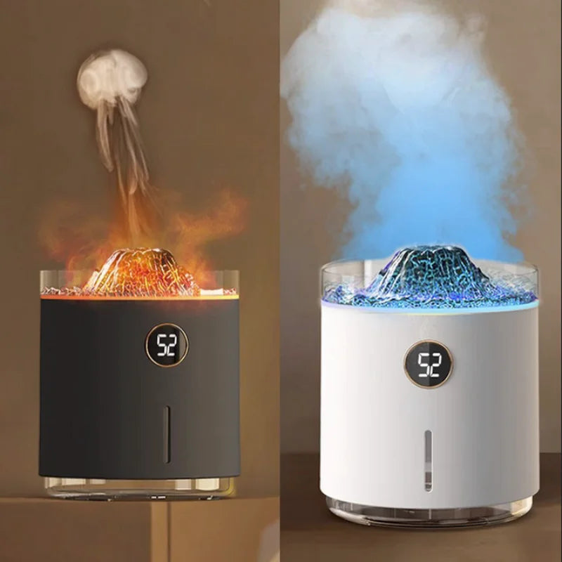 Volcano Flame Aroma Diffuser – 350ML Ultrasonic USB Humidifier